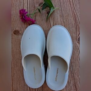 White Slide Sandals